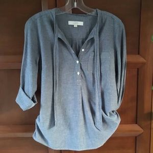 LOFT long sleeve half button up top